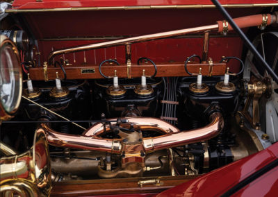 1912 Locomobile Model 48 M Five-Passenger Torpedo du cuivre dans le moteur - Hershey Auction.