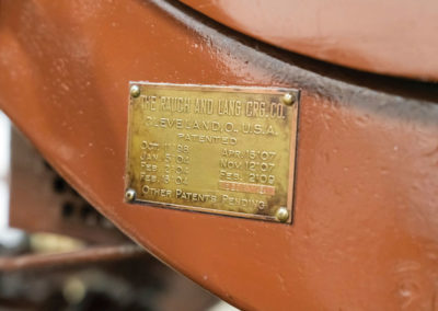 1909 Rauch & Lang Electric Coupé plaque constructeur du véhicule.