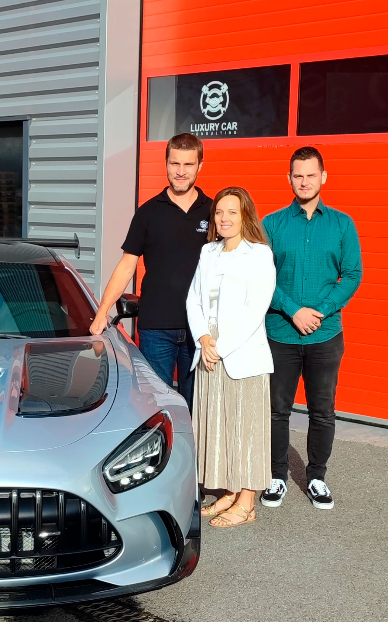 Christophe, Evlyne et Steve, vos interlocuteurs chez Luxury Car Consulting.